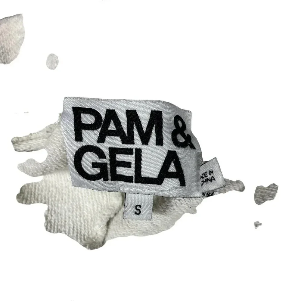 Pam &‎ Gela Lace-up Jogger Sweatpants Oatmeal Cream Gray Size Small